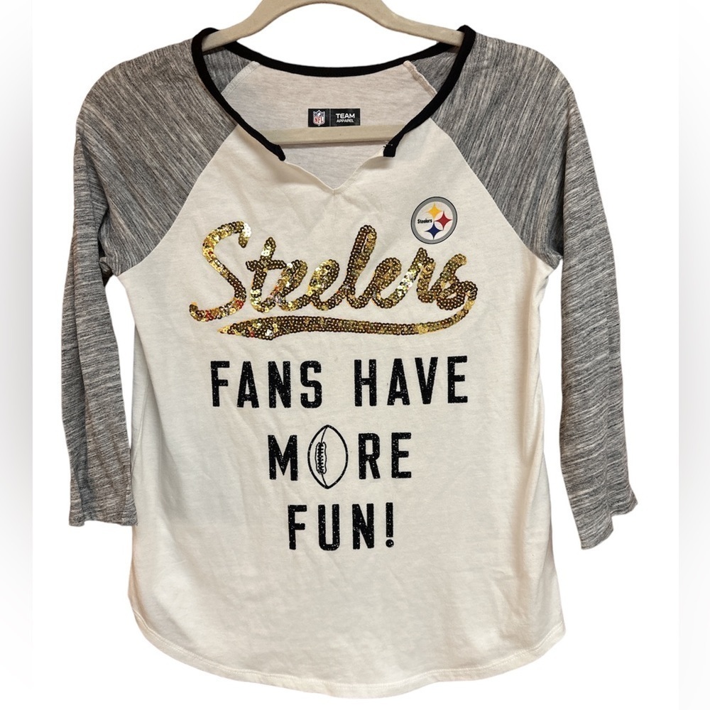 NFL Team Apparel Steelers Graphic Fans Have More Fun! Jersey Youth 14/16